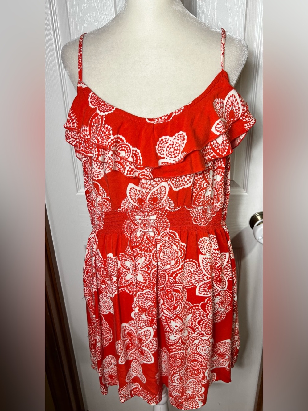 Boho Dress Mini Dress Shift Dress Tunic Spaghetti Strap Lightweight Orange XL